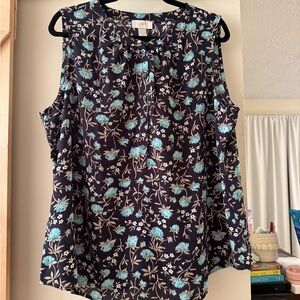 LOFT Floral Sleeveless Top - Size XL - NWT